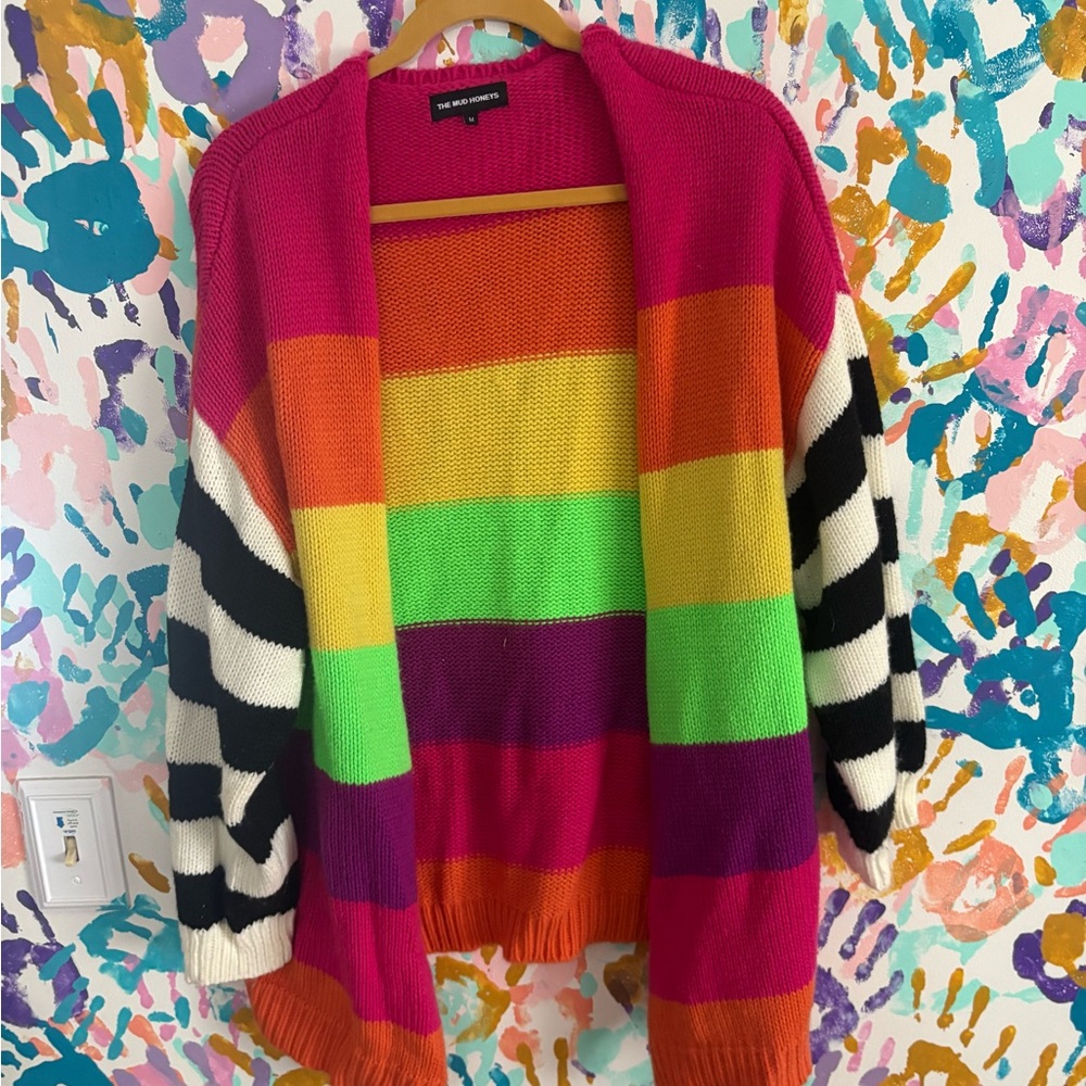 Vibrant Multicolor Striped Cardigan